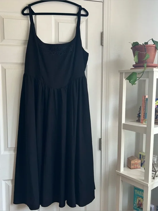 Cider black linen dress with eyelet size 3x - Picture 3 of 7
